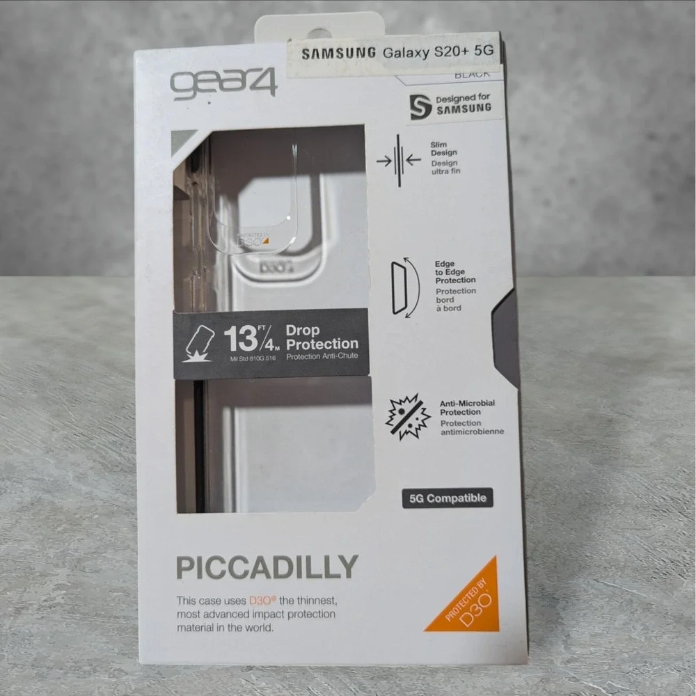 A8Gear4 Piccadilly D30 Case for Samsung Galaxy S20+ 5G - Clear With Black Edge